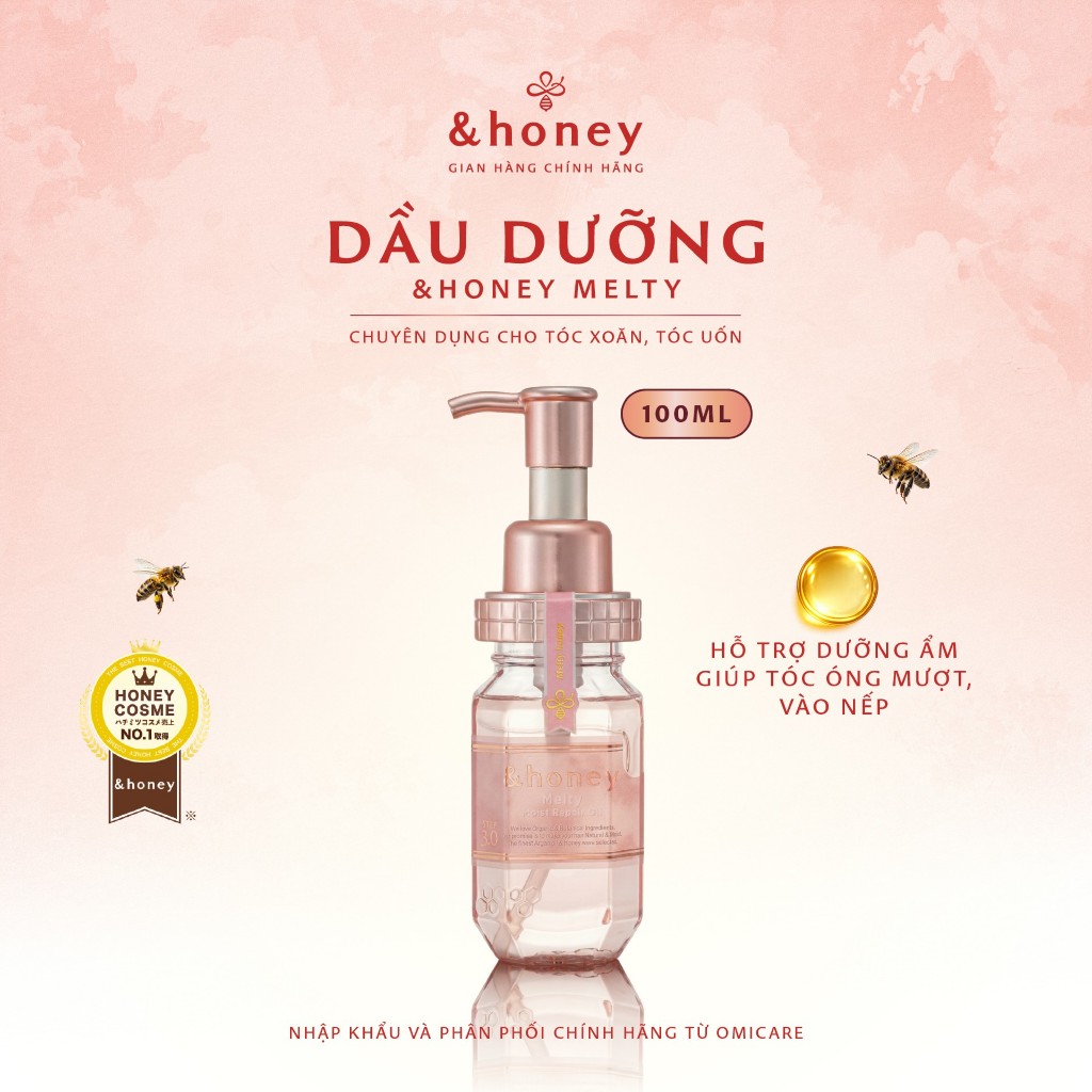 DẦU DƯỠNG TÓC BÓNG MƯỢT &HONEY Moist Shine Hair Oil 3.0