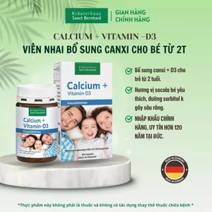 Viên nhai CALCIUM + VITAMIN -D3 90 viên vị socola hỗ trợ phát triển xương răng cho trẻ từ 2 tuổi
