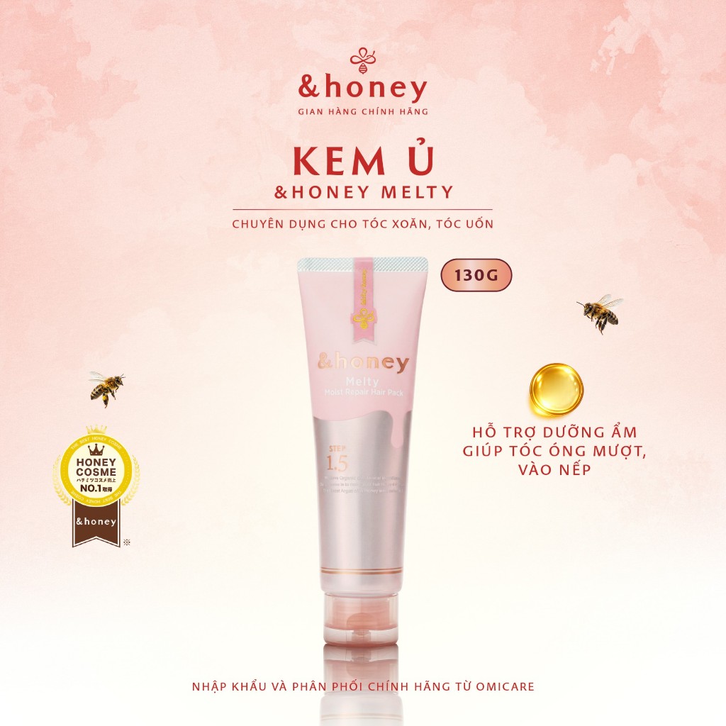 Kem Ủ Phục Hồi &HONEY MELTY MOIST 1.5 Dưỡng Tóc Suôn Mượt Vào Nếp 130G