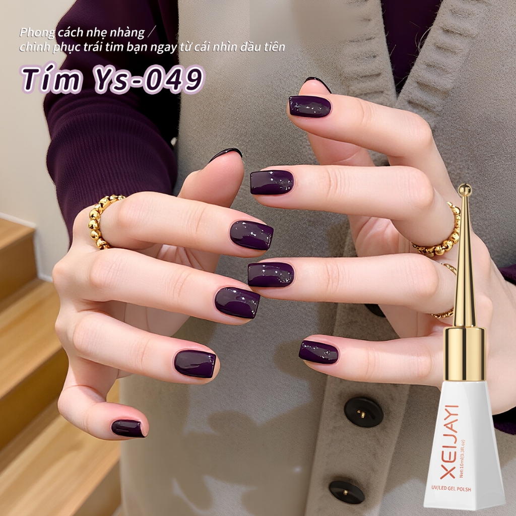 XEIJAYI 10ml - Sơn móng tay dạng gel màu tím mới, phù hợp cho salon và tự làm móng nghệ thuật.