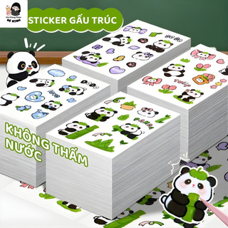 Set 10 Tấm Sticker Gấu Trúc Chống Nước – Hình Dán Laptop, Bình Nước, Vali Trang Trí