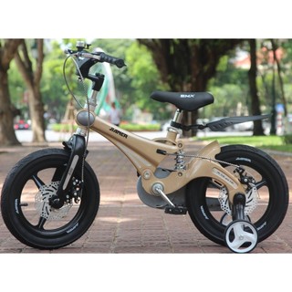Xe đạp trẻ em Jianer J9 có giảm sóc, gập tay lái, vành đúc chắc chắn size 12-18 inch 4 màu xanh/đồng/hồng/vàng