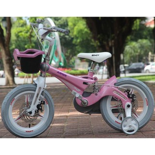 Xe đạp trẻ em Jianer J9 có giảm sóc, gập tay lái, vành đúc chắc chắn size 12-18 inch 4 màu xanh/đồng/hồng/vàng