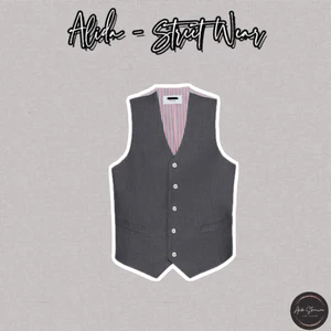 ⚡️[Hight Quality] Áo Gile Vest 1H0m Cồ V Shirts - Điểm Nhấn Cúc Phối Màu Xám Sang Trọng Loại 1