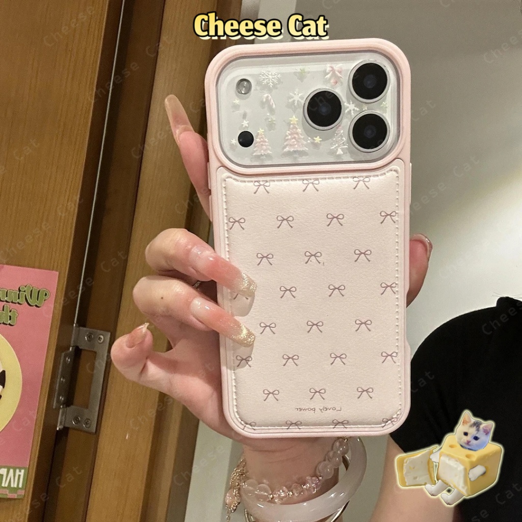 Ốp lưng iPhone da nơ đơn giản cho iPhone 17 16 15 14 13 12 11 Pro Max 7 Plus Xs Max XR Vỏ có giá đỡ điện thoại