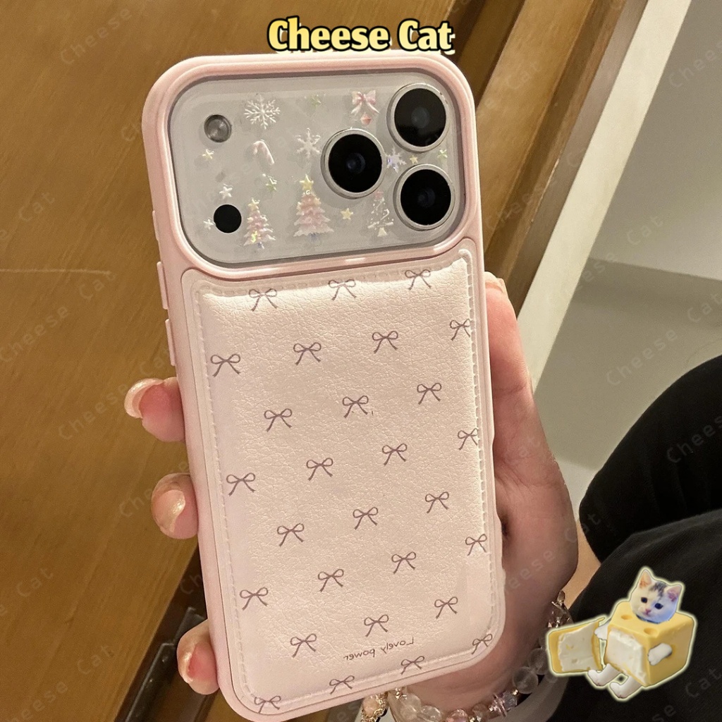 Ốp lưng iPhone da nơ đơn giản cho iPhone 17 16 15 14 13 12 11 Pro Max 7 Plus Xs Max XR Vỏ có giá đỡ điện thoại