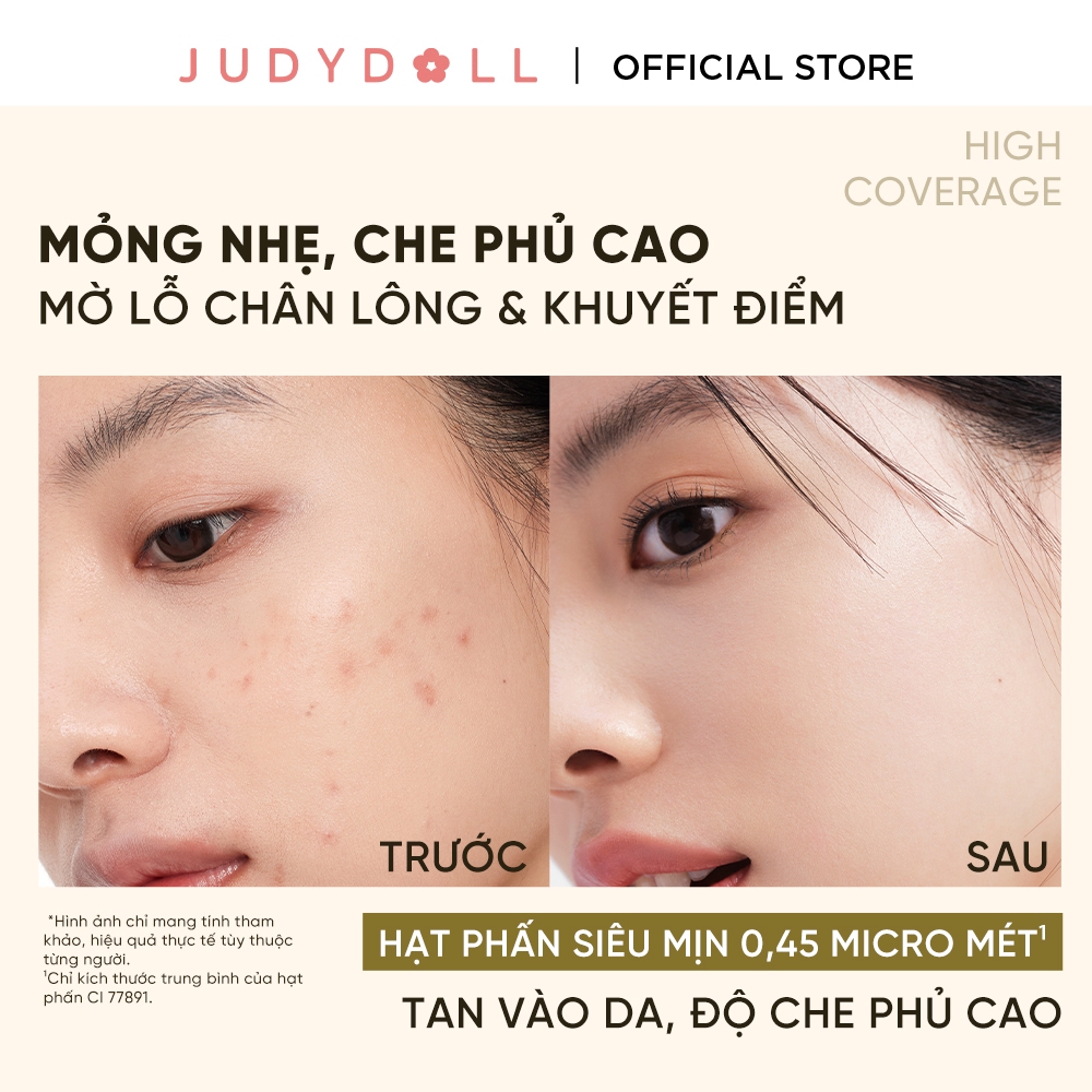 [NEW 2.0] JUDYDOLL Phấn Nước Long Wearing Cushion Che Phủ Tiệp da Tự nhiên Kiềm Dầu Lâu Trôi 14g