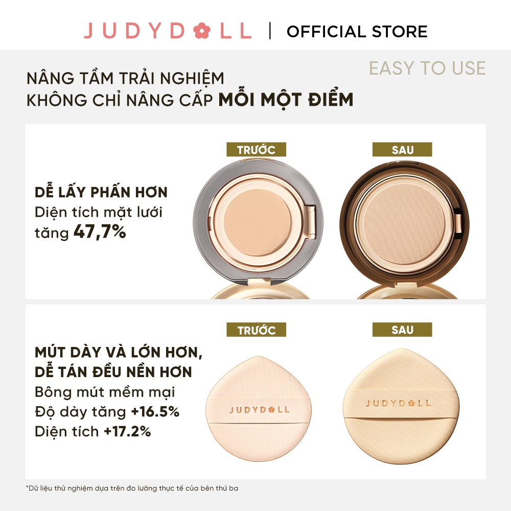 [NEW 2.0] JUDYDOLL Phấn Nước Long Wearing Cushion Che Phủ Tiệp da Tự nhiên Kiềm Dầu Lâu Trôi 14g
