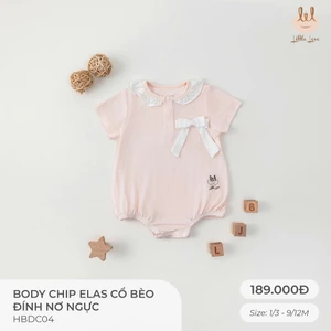 BODYCHIP CỔ BÈO VẢI MODAL ĐÍNH NƠ NGỰC  [ SIÊU MỀM, MÁT, MỊN CO DÃN VÀ THẤM HÚT TỐT] SZ 0/3M - 9/12M (HBDC04)