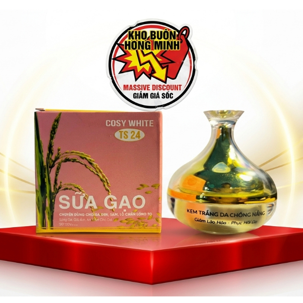 Kem Dưỡng Trắng Da Mặt Chống Nắng Ngừa Lão Hóa Phục Hồi Da Sữa gạo Cosy White (Hồng)