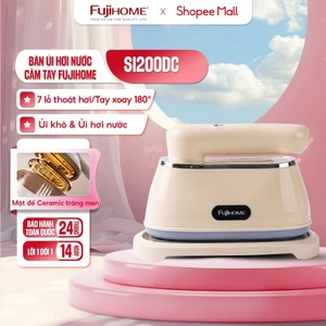 Bàn ủi hơi nước cầm tay gấp gọn Fujihome SI200DC Nhập khẩu, bàn là khô và hơi công suất 1200W mặt đế Ceramic tráng men