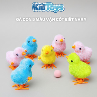 Combo 5 gà con vặn cót KidToys 4 màu – đồ chơi nhảy vui nhộn cho bé