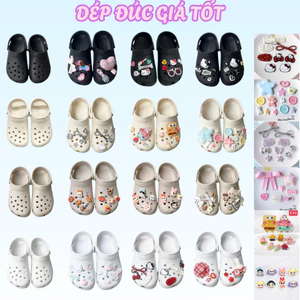 MẪU MỚI Dép quai ngang kèm charm dép sục nam nữ êm chân big size đế cao chống trơn trượt-Hỗ trợ đổi size