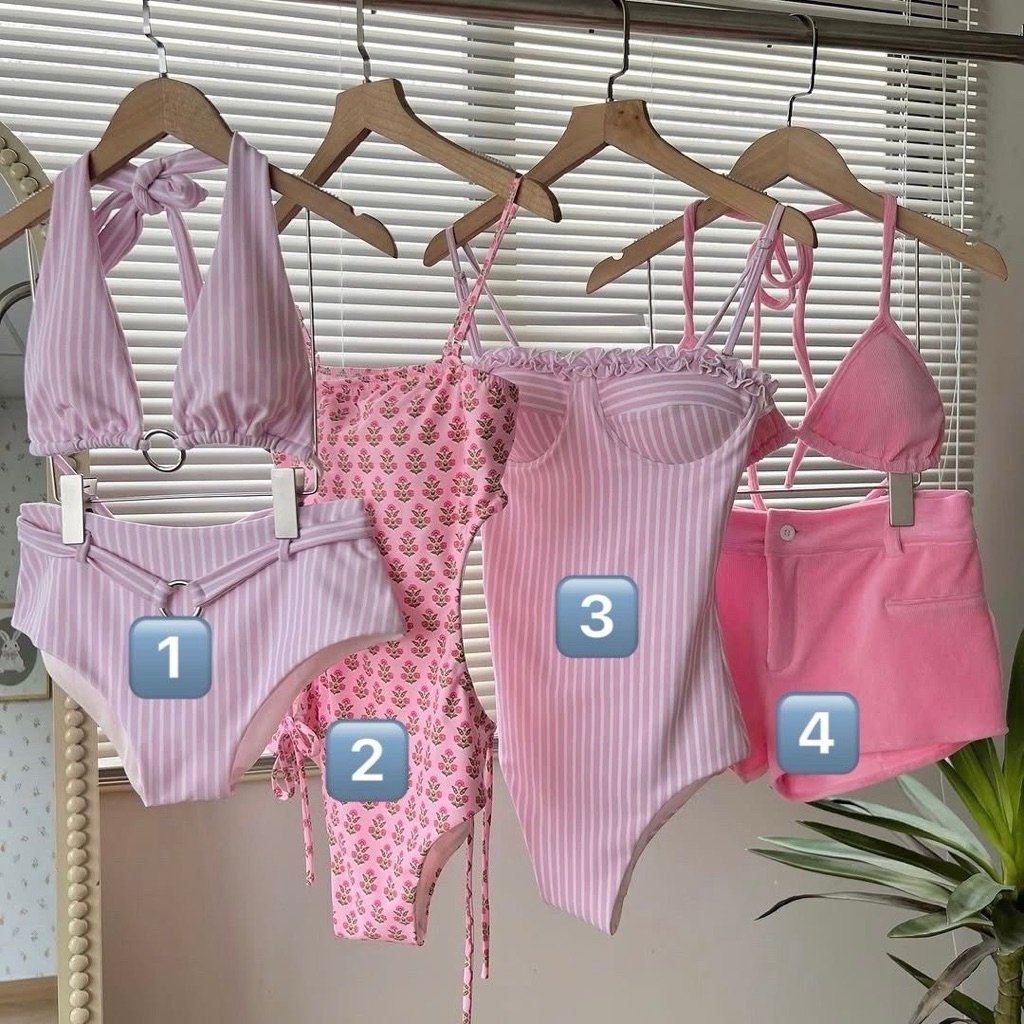 [OOrder 7-15n] BiKiNi Liền Thân Và Set BiKiNi Kèm Quần Tone Hồng Cá Tính❤️