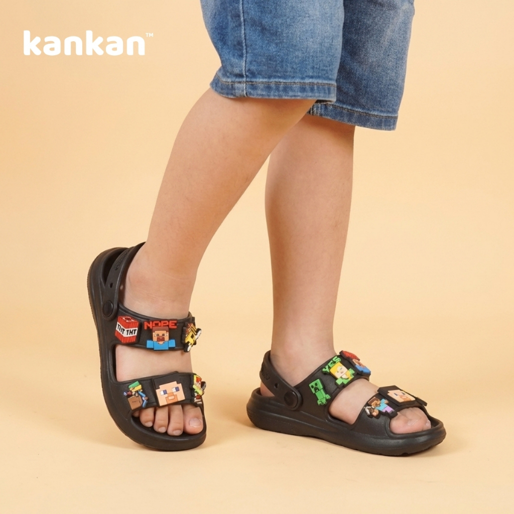 Dép Sandal Bé Trai KanKanStore Giày Xăng Đan Trẻ Em Quai Hậu MineCraft Siêu Nhân Người Nhện Ô Tô KA55