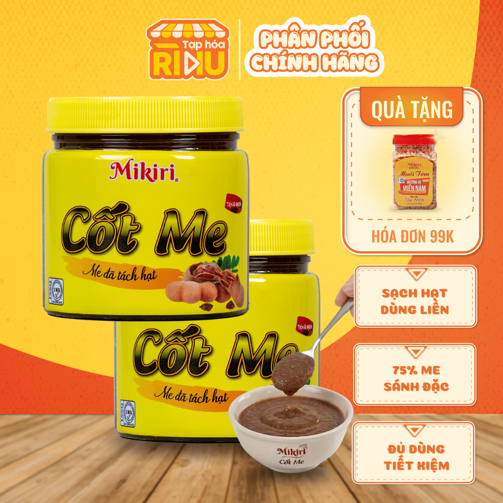 Combo 2 Hũ Cốt Me Nguyên Chất Mikiri 250g - Tách Hạt Sánh Mịn, Vị Chua Thanh Tự Nhiên