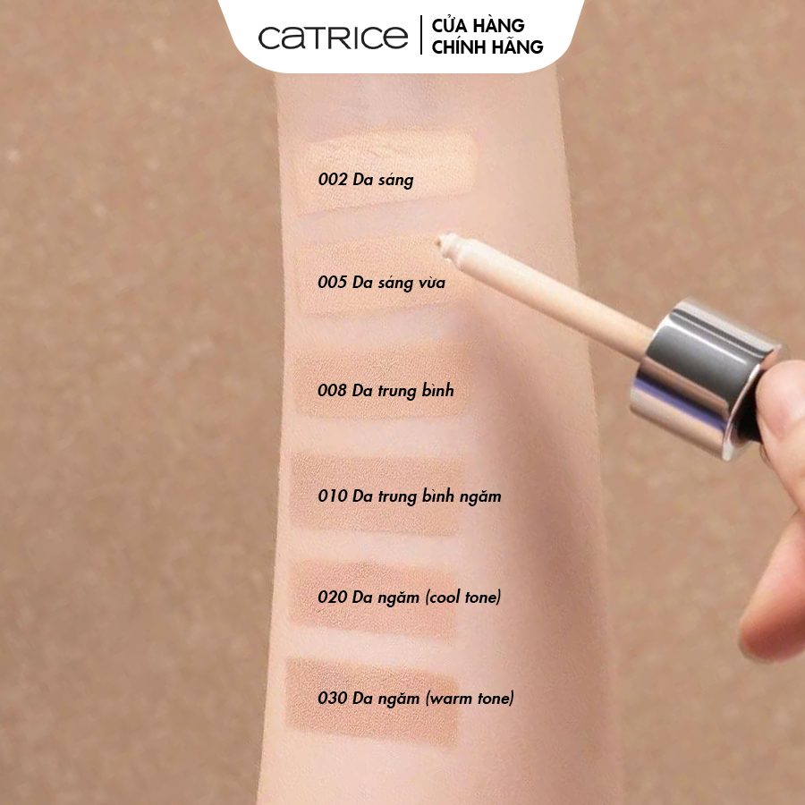Kem nền Catrice HD Liquid Coverage Foundation kiềm dầu, che phủ tự nhiên tạo độ mịn màng cho da 30ml