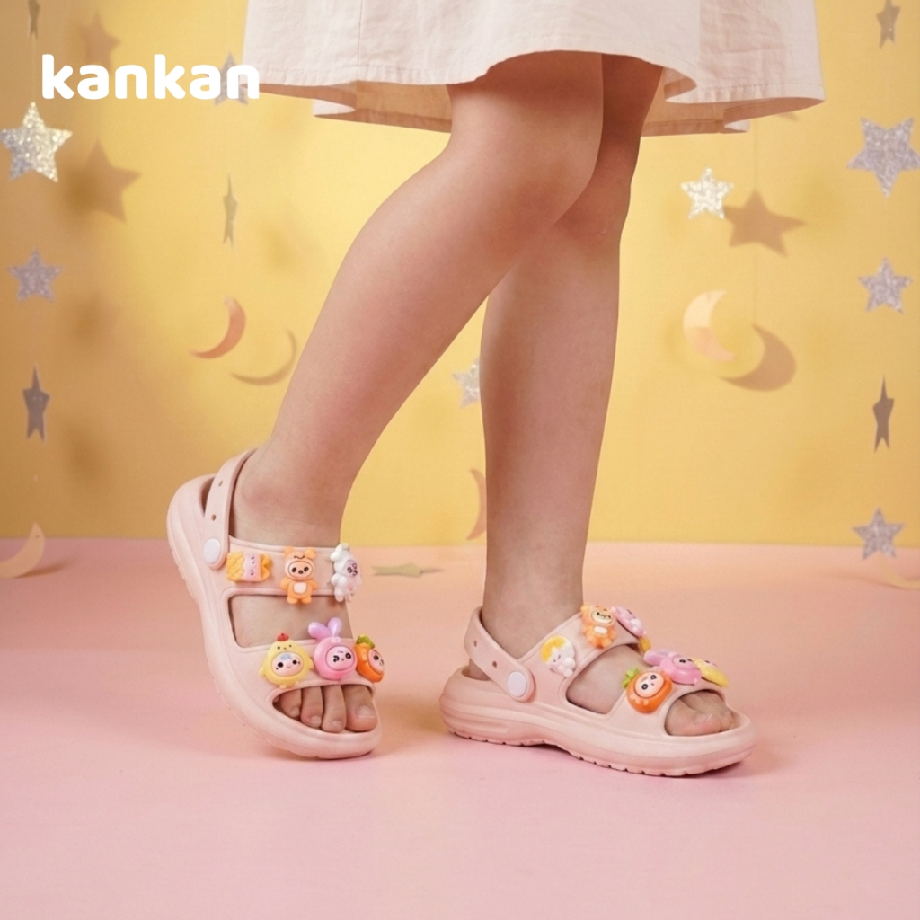 Dép Quai Hậu Bé Gái KanKanStore Dép Xăng Đan Kurumi BabyThree Êm Ái Thoải Mái Cho Bé Gái KA136