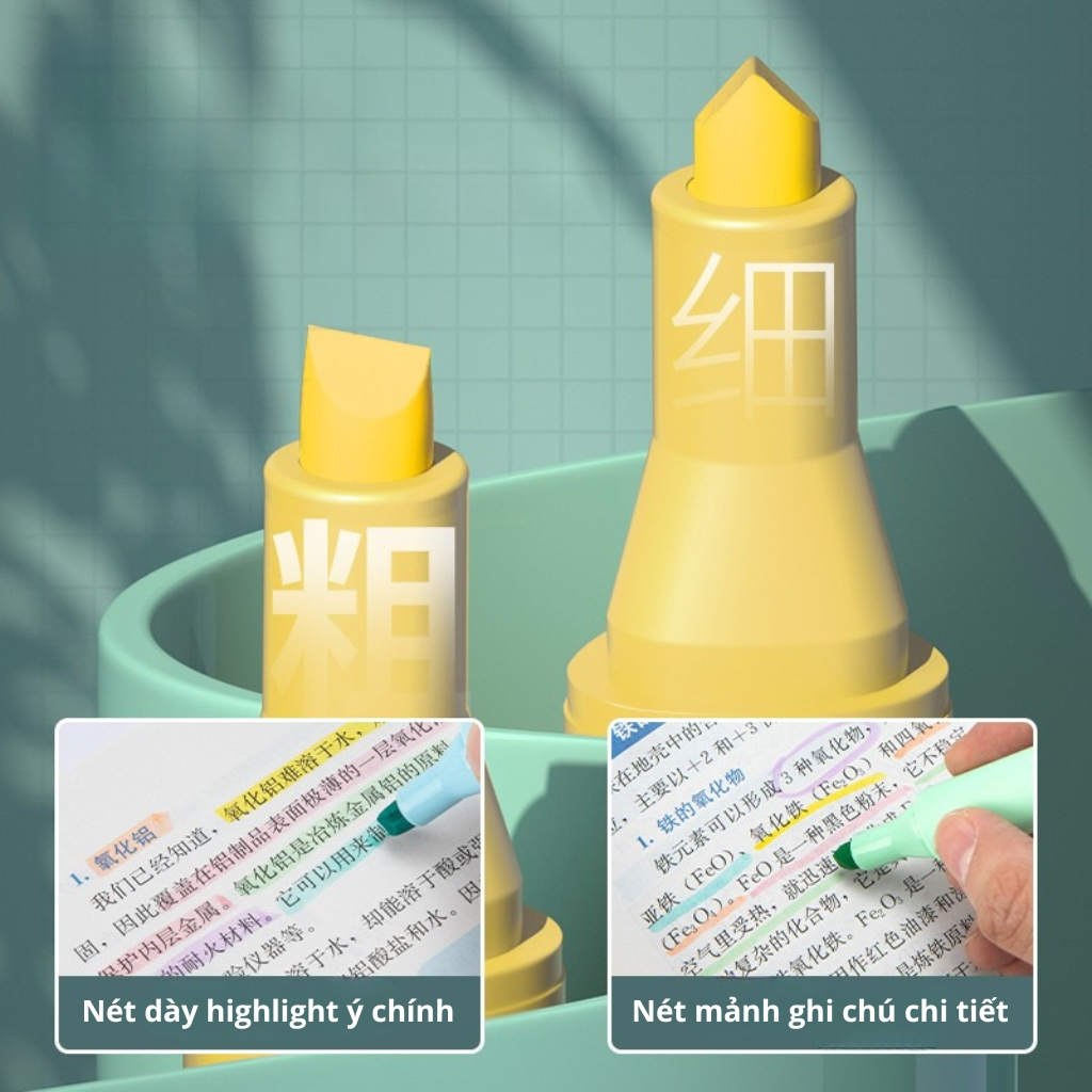 Set 6 Bút Dạ Quang Deli Pastel Retro Đầu Vát Thân Tam Giác Rửa Được Dùng Đánh Dấu Take Note Ghi Nhớ Trang Trí Xinh Xắn