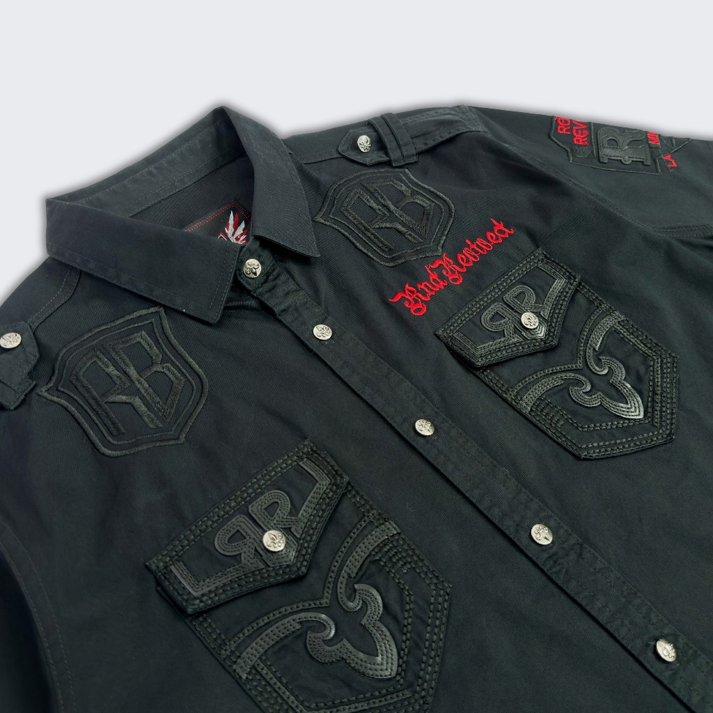 Sơ Mi Rock Classic Cao Cấp Thêu Họa Tiết Sư Tử Chỉ Ẩn - Vải Kaki Tôn Dáng, Cúc Kim Loại Đẳng Cấp 073
