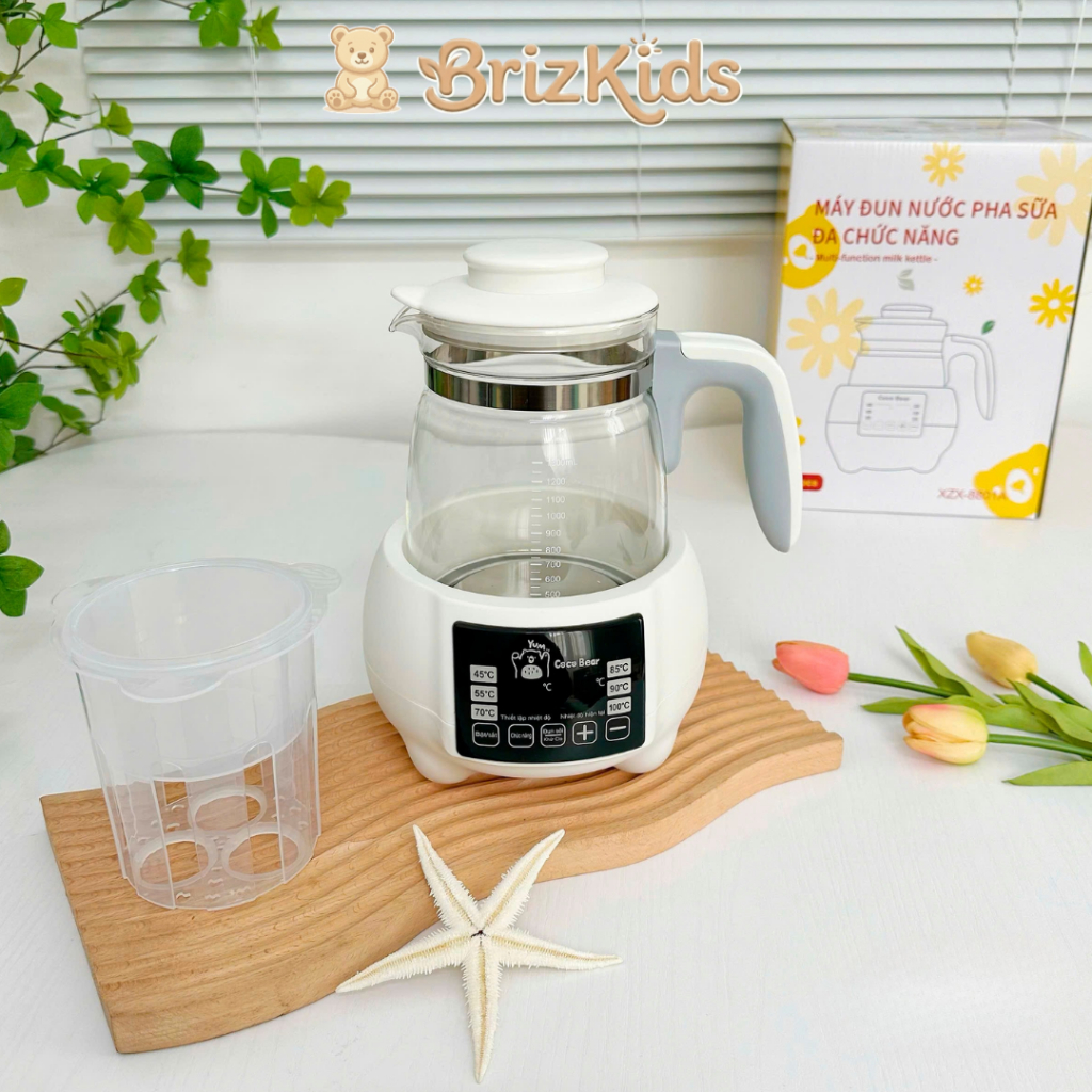 Ấm Đun Nước Pha Sữa CoCo Bear 1,3L Cho Bé - Bình Đun Siêu Tốc, Giữ Nhiệt CCB8801-A - UpinShop