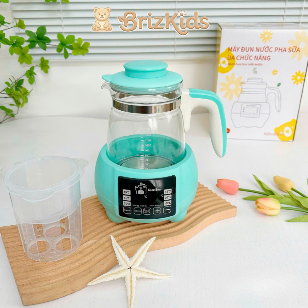 Ấm Đun Nước Pha Sữa CoCo Bear 1,3L Cho Bé - Bình Đun Siêu Tốc, Giữ Nhiệt CCB8801-A - UpinShop