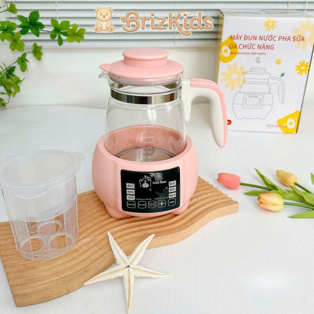 Ấm Đun Nước Pha Sữa CoCo Bear 1,3L Cho Bé - Bình Đun Siêu Tốc, Giữ Nhiệt CCB8801-A - UpinShop