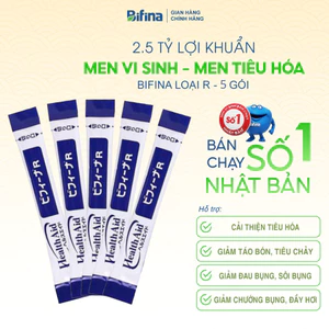 Bifina Nhật Bản Loại R - Hỗ trợ giảm viêm đại tràng - Rối loạn tiêu hoá - Ruột kích thích - Lẻ 5 Gói (Không Hộp)