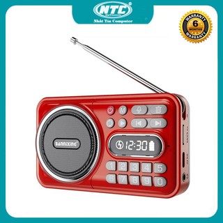 Loa FM có bluetooth kiêm máy thu âm BANNIXING D-66 khe thẻ nhớ/ USB / Tai nghe - dùng pin sạc 18650
