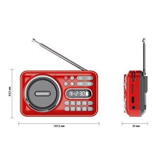 Loa FM có bluetooth kiêm máy thu âm BANNIXING D-66 khe thẻ nhớ/ USB / Tai nghe - dùng pin sạc 18650