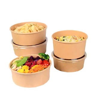 Tô Giấy Cao Cấp 750ml Kèm Nắp | Tô Giấy Kraft Đựng Thực Phẩm, Bún, Phở, Salad Siêu Cứng Cáp