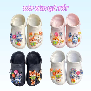 Dép Cáo Thỏ Quai Hậu Gắn Charm Dễ Thương Thời Trang Nam Nữ Chống Nước Hỗ Trợ Đổi Size