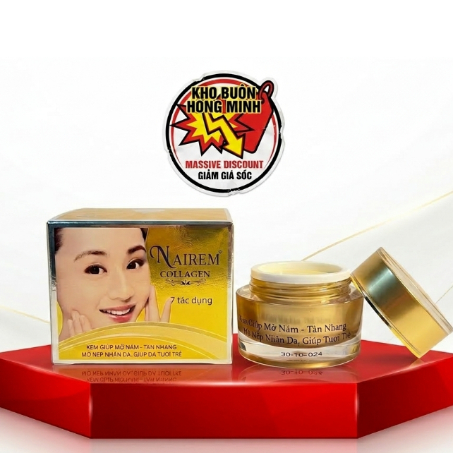 Kem Kiềm Dầu Giảm Nhờn - Kem Phục Hồi Da Hư Tổn, Mờ Thâm Nám Nairem (7 Tác Dụng Vàng)