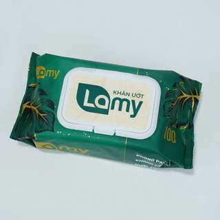 (TẶNG SÁCH TÔ MÀU)_Thùng 20 gói khăn ướt Lamy 100 tờ/gói không mùi dùng cho gia đình