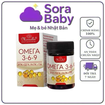 Viên uống dầu cá Omega 3 Nga dạng viên nang mềm bổ sung dinh dưỡng hằng ngày 100 viên
