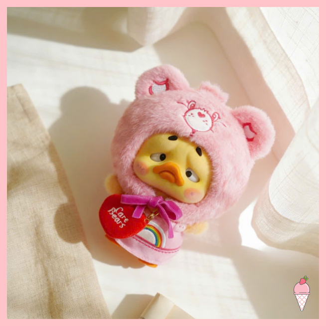 [Hỏa tốc HCM] Hộp mù móc khóa gấu bông Care Bears x Upset Duck Be Rainbow Duck V5 chính hãng