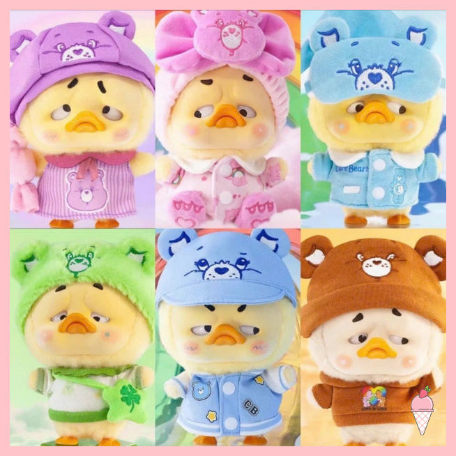 [Hỏa tốc HCM] Hộp mù móc khóa gấu bông Care Bears x Upset Duck Be Rainbow Duck V5 chính hãng
