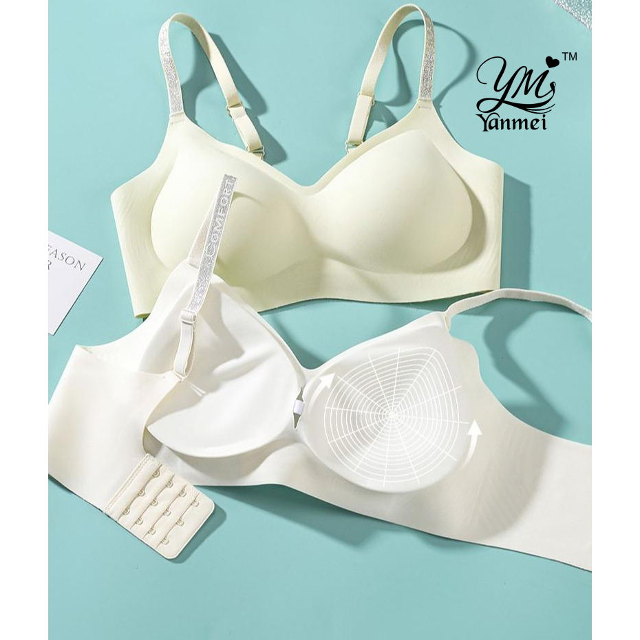 [6108#] YANMEI Áo bra bản to hương hoa trà dây áo mảnh tinh tế, áo ngực ko gọng mút mỏng có thể tháo rời, áo lót su lạnh