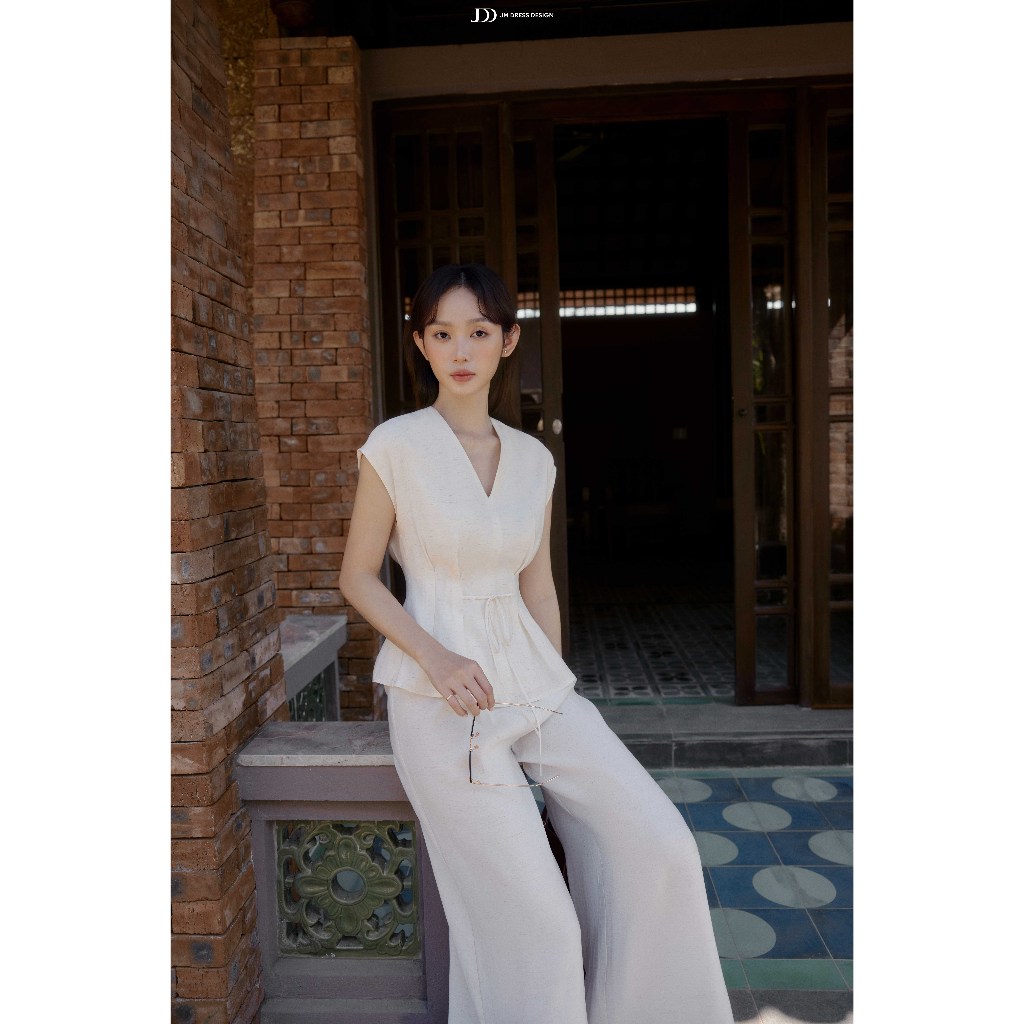 Set Áo Resort Tay Chờm Thân Xếp Ly 2R03.2603, Quần 2 Ly Bung 3R02.2603. Set Đồ Nữ Thanh Lịch, Outfit Resort, Đi Biển JM