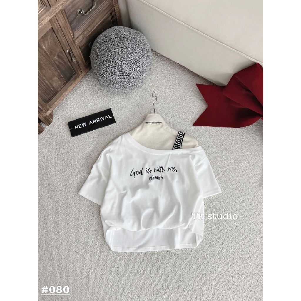 [𝑯𝒂 𝑨𝒏𝒉] Áo Cộc Phông Trễ Vai Bo Gấu QCL1