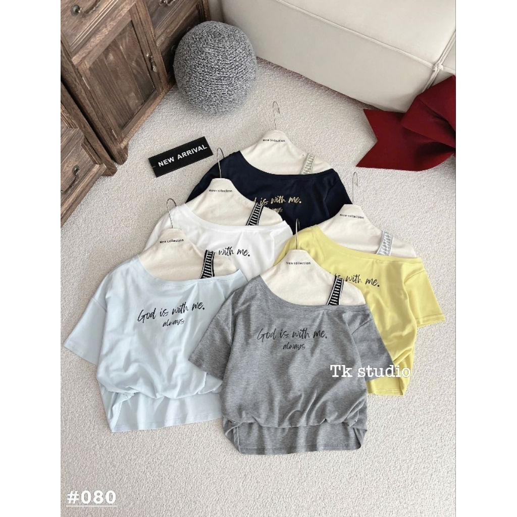 [𝑯𝒂 𝑨𝒏𝒉] Áo Cộc Phông Trễ Vai Bo Gấu QCL1
