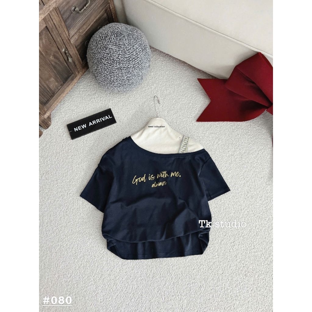 [𝑯𝒂 𝑨𝒏𝒉] Áo Cộc Phông Trễ Vai Bo Gấu QCL1