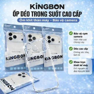 Ốp Lưng iPHONE Dẻo TPU Có Bảo Vệ Camera TRONG SUỐT Cao Cấp GOR KiNGBON cho iPhone 11 -> 17 Pro Max