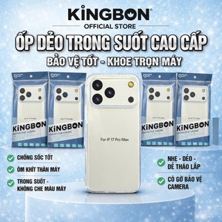 Ốp Lưng iPHONE Silicon dẻo Trong Suốt,Siêu Mỏng GOR KiNGBON cho 11 đến 17 PRO MAX