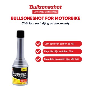 Làm sạch kim Phun Buồng Đốt Xe Máy Bullsoneshot 3 trong 1 cho xe máy  Sạch Động Cơ, tiết kiệm nhiên liệu ,bớt khói