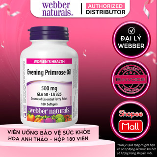 Viên Uống Dầu Hoa Anh Thảo Tăng Cường Sức Khỏe, Đẹp Da Webber Naturals Evening Primrose Oil 180 Viên