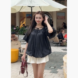 Áo voan tơ tay bồng dây nơ cổ cá tính HaChang - A20
