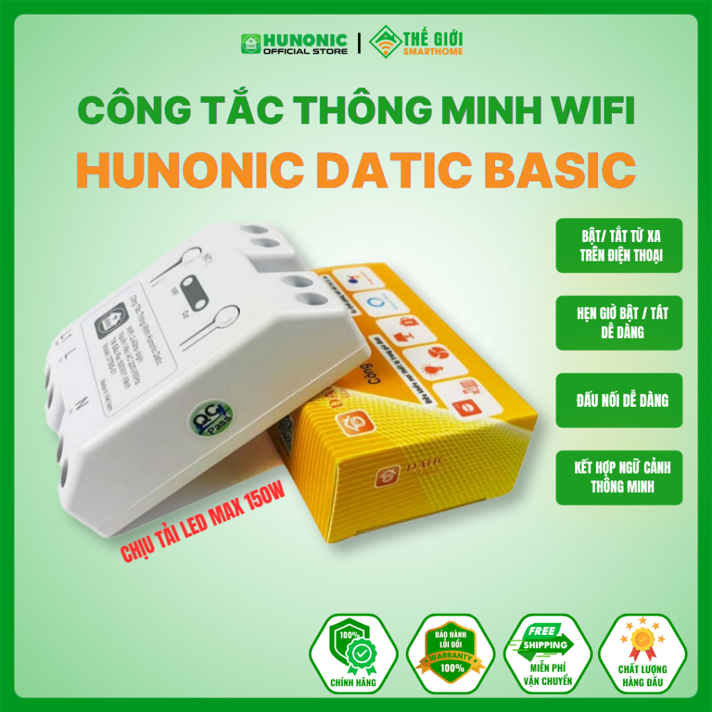 Công Tắc Thông Minh WiFi Hunonic Datic Basic – Điều Khiển Từ Xa Qua App ...