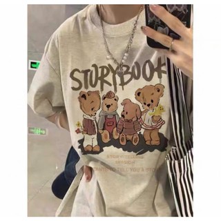 Áo thun phông nữ nam KONOVA form rộng chất liệu cotton in hình STORY