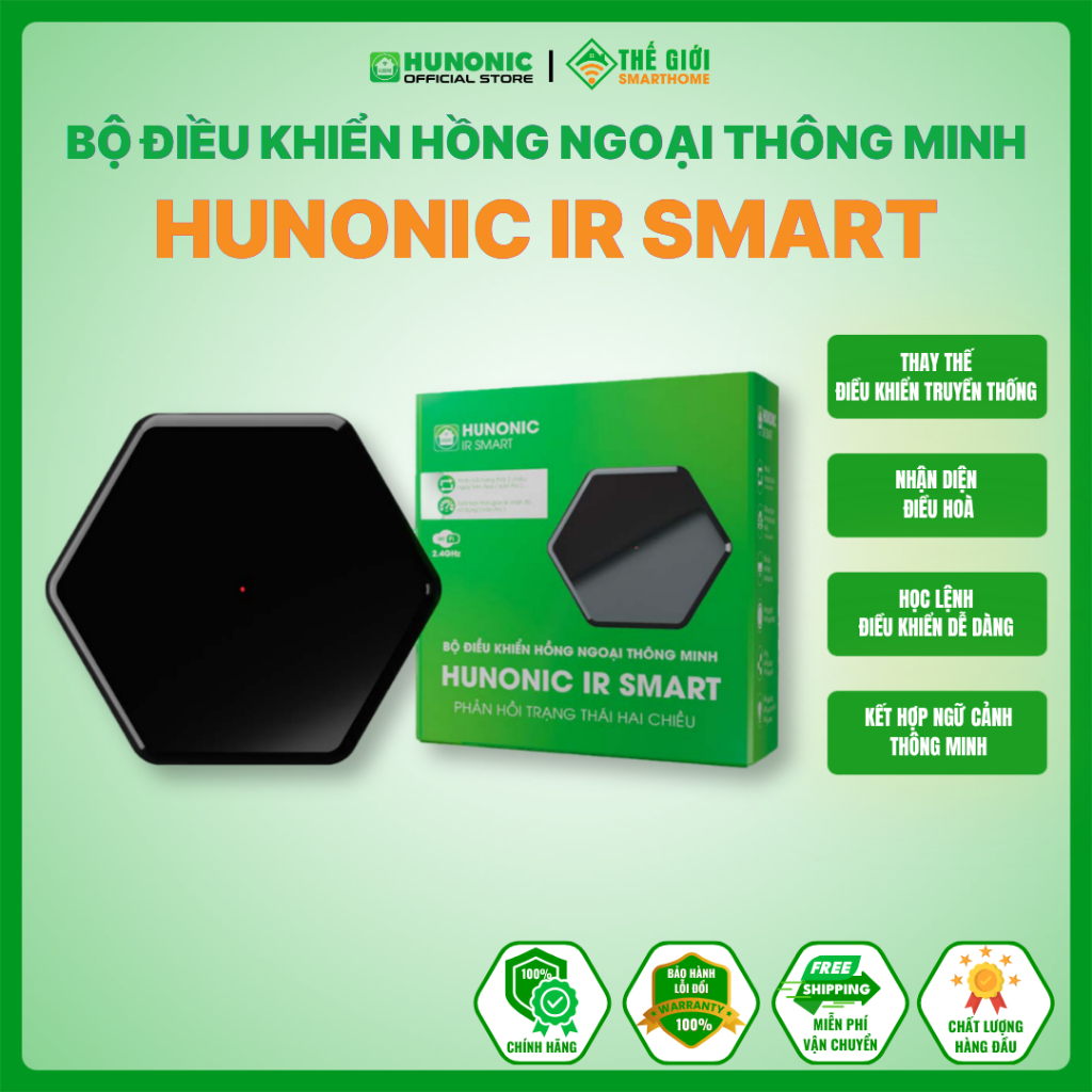 Bộ Điều Khiển Tivi, Điều Hoà WiFi Hunonic IR Smart – Điều Khiển Qua Ứng ...